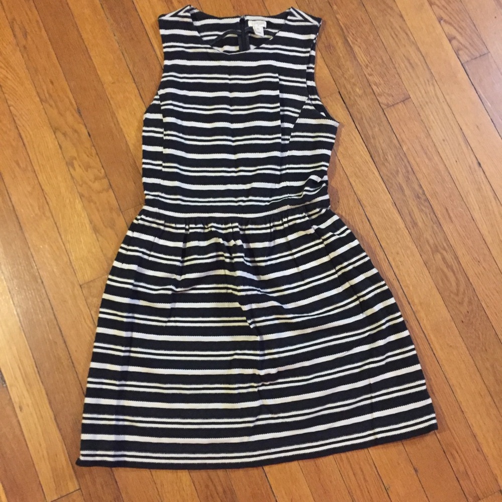 J. Crew Black and White Stripe Dress